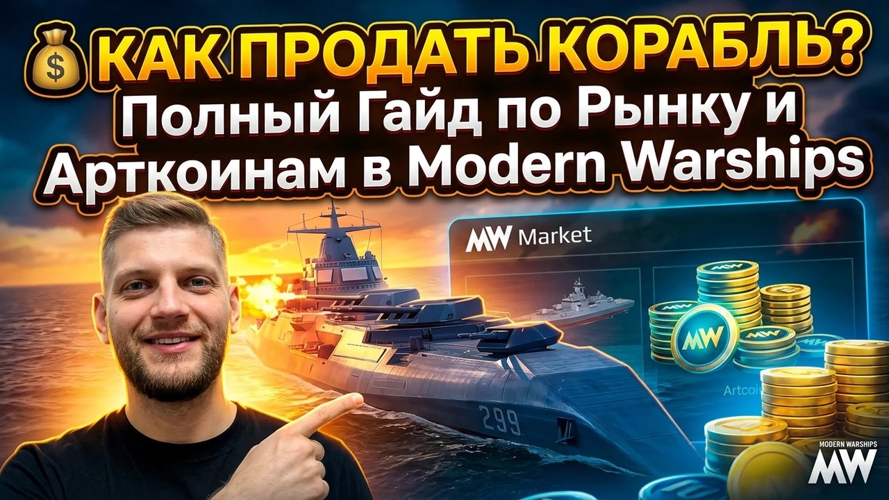 💰 КАК ПРОДАТЬ КОРАБЛЬ В MODERN WARSHIPS? Полный Гайд по Рынку и Арткоинам 2026