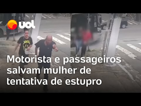 Motorista e passageiros de ônibus salvam mulher de suposta tentativa de estupro em SP; vídeo