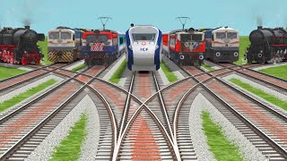 7* TRAINS PASSING BY BUMPY RAILRAOD CROSSING TRACKS || TRAIN SIMULATOR  screenshot 2