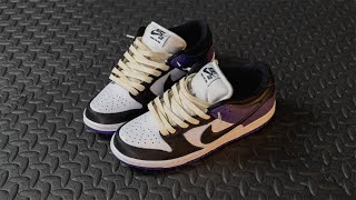 NIKE SB DUNK LOW PRO COURT PURPLE: A Lace Swap Guide, On Feet Review & Unboxing.