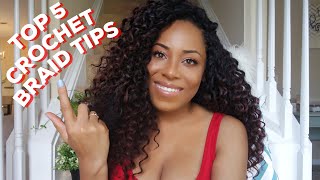 TOP 5 CROCHET BRAID TIPS| BRAID PATTERN, KNOTS, PRODUCTS, NIGHTTIME ROUTINE, & MORE| LIA LAVON