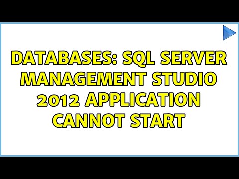 Databases: SQL Server Management Studio 2012 Application Cannot Start (4 Solutions!!)