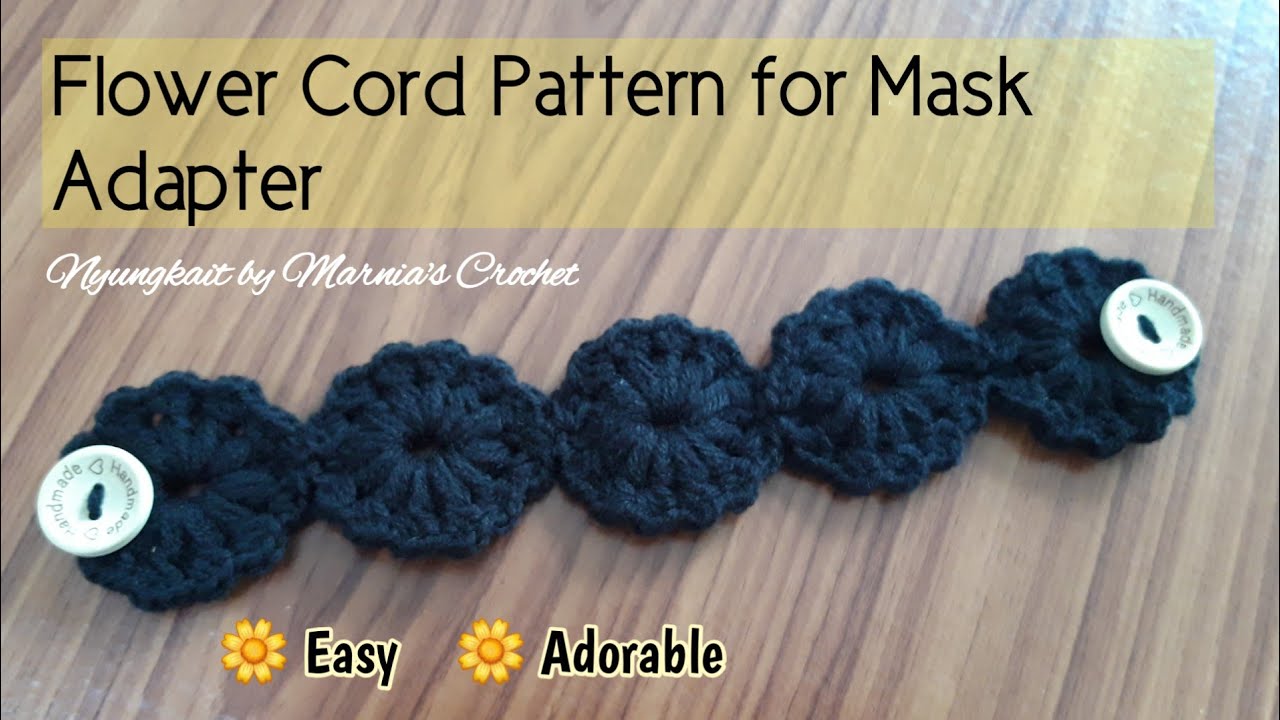 Crochet Flower Cord for mask adapter || Salva orejas de flores tejido a crochet ||