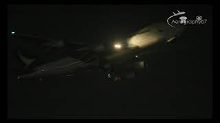 Loud Night Take-off Boeing 747 Cathay pacific from Chennai