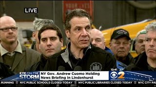Andrew Cuomo, Steve Bellone Hold News Conference On Storm Response