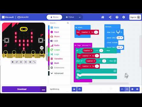 micro:bit - Make  a Blinking Icon and Change the Speed with the Touch Logo