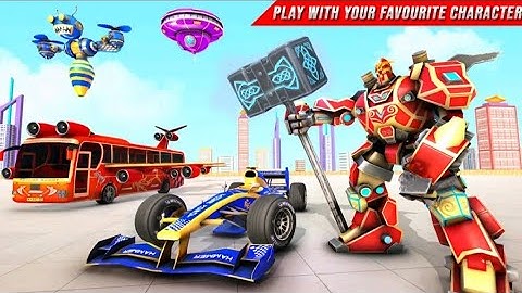 MULTI ROBOT FORMULA CAR GAME : REAL FLYING BUS 2021 - ANDROID 3D GAMEPLAY