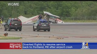 2 rushed to hospital after private plane crashes at Portland International Jetport