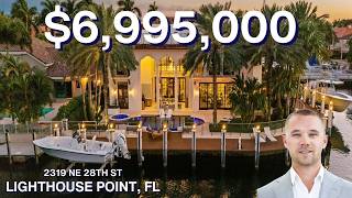 Luxury Waterfront Mansion Tour: 220ft Private Dock & Custom Design | 2319 NE 28th St, Lighthouse Pt.