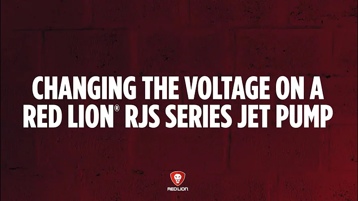 How to Change the Voltage on a Red Lion RJS Series Jet Pump | Step-by-Step Guide