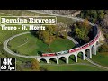 The Bernina Express • Tirano, Italy to St. Moritz, Switzerland Full Panoramic Train Journey 4K60fps