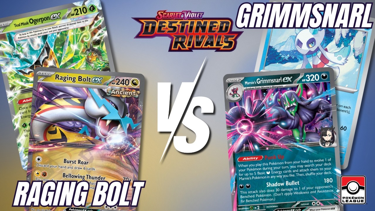 Raging Bolt ex (no Noctowls) vs Grimmsnarl ex | Tabletop Pokemon TCG League | Destined Rivals