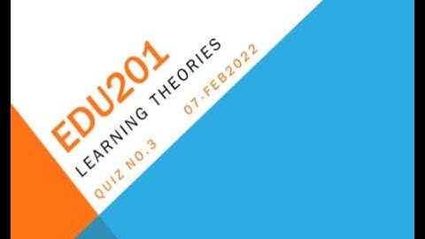 EDU201 Learning Theories Quiz No 3