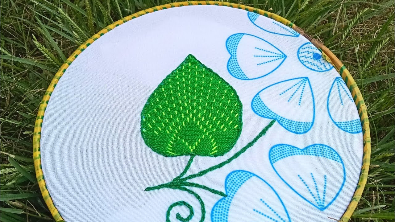 cómo bordar una hoja#50con bellísima puntada fantasía ideal para cualquier diseño de hojas y petalos