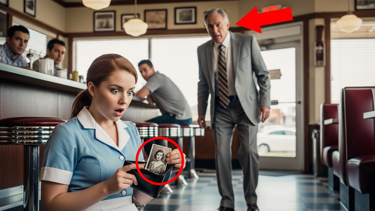 A Billionaire Drops His Wallet — The Waitress Opens It and Gasps: “That’s My Mom’s Picture!”