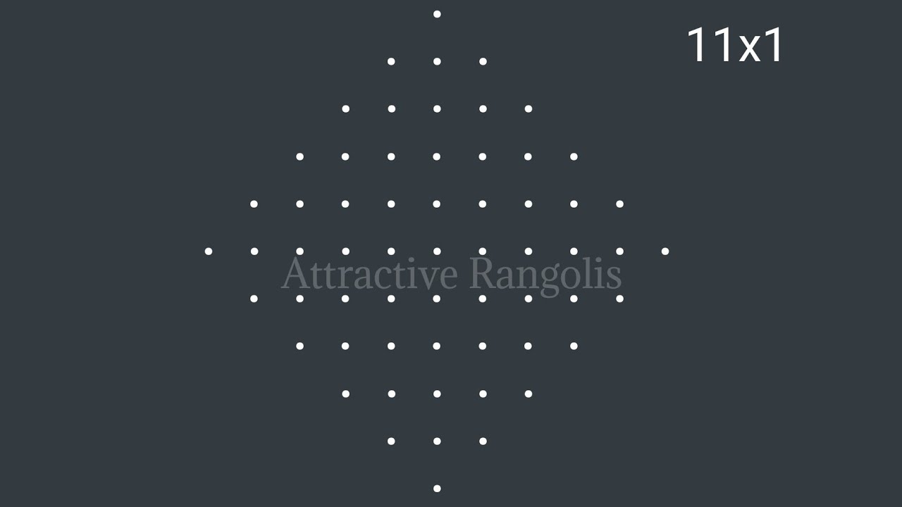 11 dots attractive rangolis.. 11*1 dots chukkala muggulu.. easy rangoli