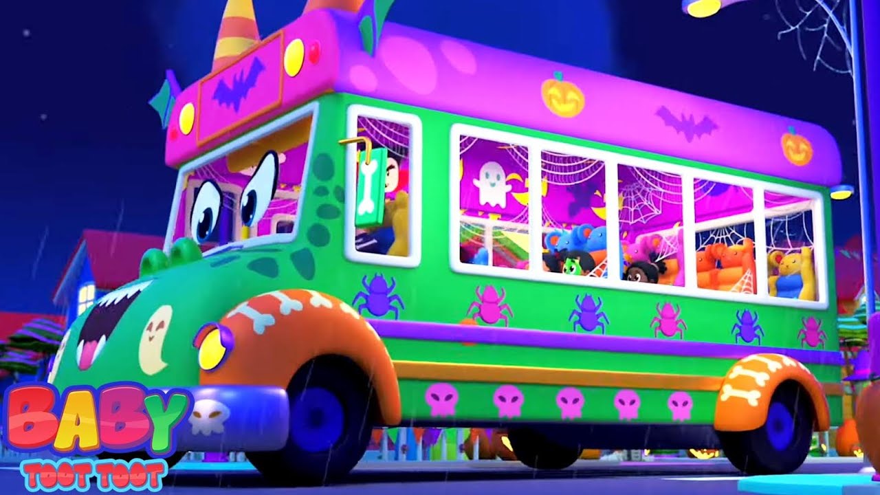 Halloween Wheels On The Bus + More Spooky Rhymes for Kids - YouTube