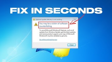Fix - You May Be A Victim Of Software Counterfeiting Error In Windows 7