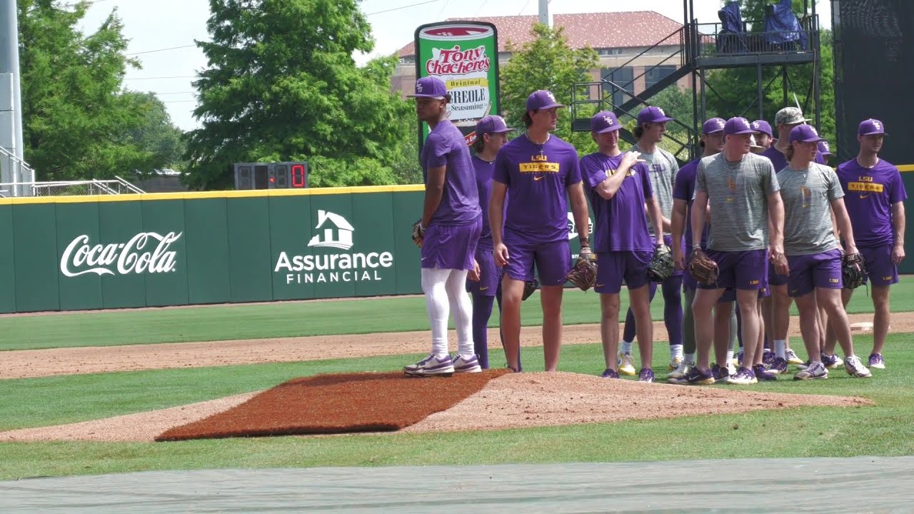 LSU BASEBALL: Thursday morning Baton Rouge Regional practice footage