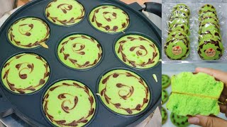 Download Lagu TANPA OVEN, TANPA KUKUS, LEBIH PRAKTIS \u0026 MUDAH‼️Resep Bolu Pandan Mini Teflon 2 Telur MP3