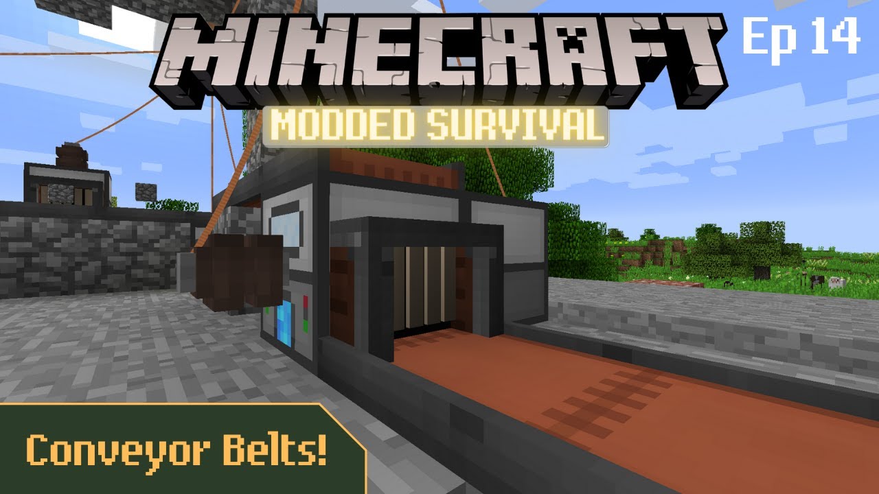 Minecraft Modded Survival – Conveyor Belts – Ep 14 - YouTube