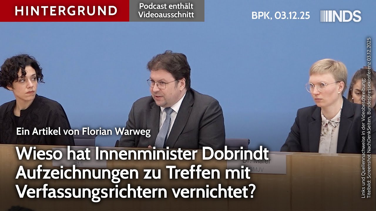 Wieso hat Innenminister Aufzeichnungen zu Treffen mit Verfassungsrichtern vernichtet? BPK HG | NDS
