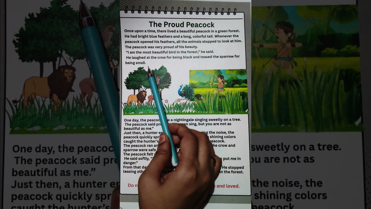 The Proud Peacock's Moral Story | English Reading With Hindi Translation | घमंडी मोर की कहानी |