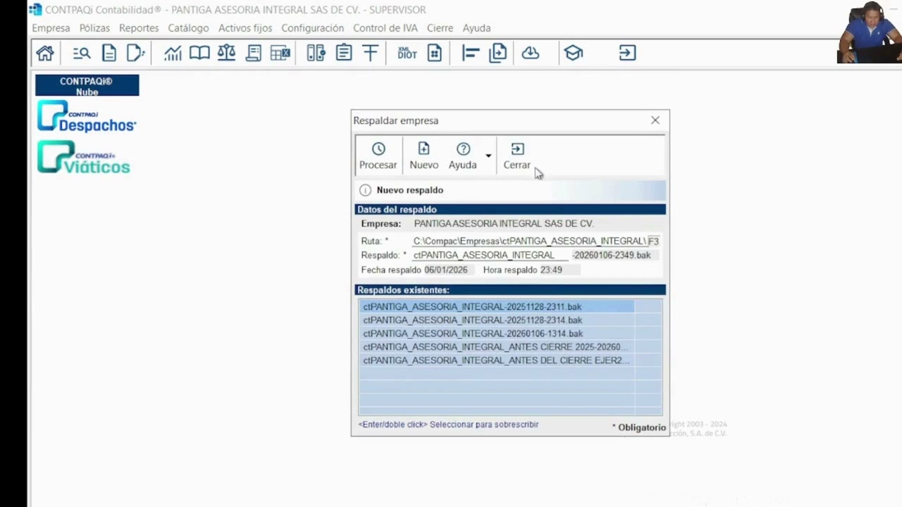 Cierre de ejercicio en CONTPAQi Contabilidad. VIDEO 1.