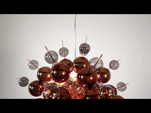 Interstellar Copper Pendant Lamp, Tinted Grey & Copper Glass Spheres | Lamp Genius