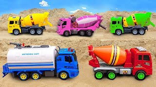 Rescue the truck from the pit with excavator and crane truck | Police car toy stories | Mega Trucks