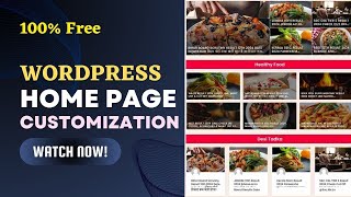 Free Theme Wordpress Home Page Customization | Elementor Homepage Design 2024