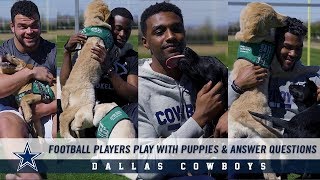 Dallas Cowboys Players Play With Puppies While Answering Questions | Dallas Cowboys 2019 screenshot 4