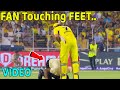 A fan touching the feet of of ms dhoni on gt vs csk match