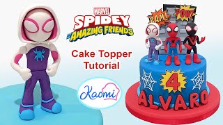 🕷️ Spidey and His Amazing Friends: GHOST-SPIDER Cake Topper (English subtitles) || Kaomi Tutoriales
