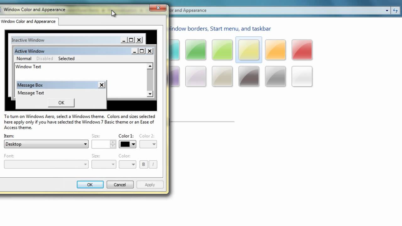 Changing The Background Colours In Windows 7 Youtube