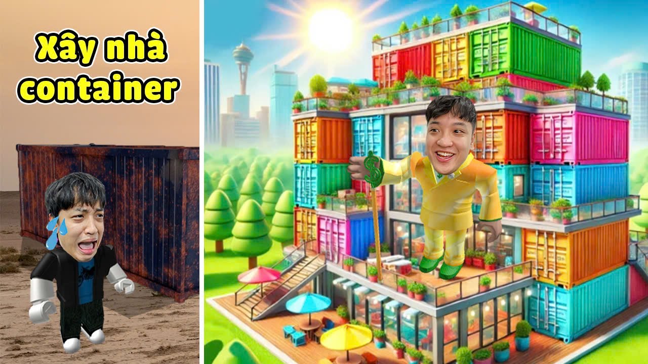 Bun Biến CONTAINER Bị Bỏ Hoang Trở Thành Một Biệt Thự Siêu Hoành Tráng Trong ROBLOX Như Thế Nào ?