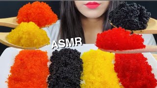 ASMR TOBIKO EGGS FISH ROES 날치알 Telur ikan terbang Trứng cá bay ไข่ปลาบิน 鱼卵 मछली के अंडे