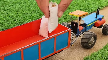 diy tractor trolley wheat loading new technology | science project | Mj Villa