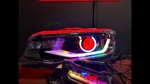 2016-2023 Chevrolet Camaro RGBW Flow Series LED DRL Prebuilt Halo Custom Headlights + Fog Lights