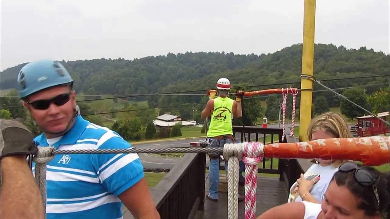 Ziplining at Kentucky Action Park, Cave City, KY "The Longest Zipline