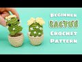 Beginner cactus crochet pattern  full stepbystep amigurumi tutorial
