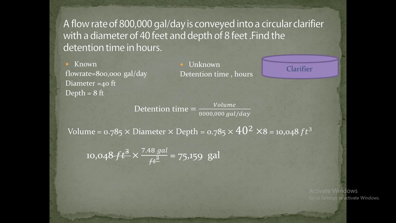 How to calculate detention time ? YouTube