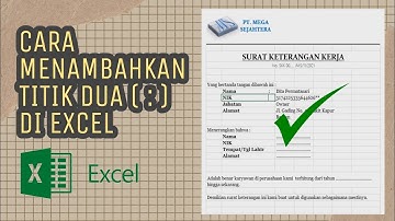 Cara membuat titik dua lurus dan sejajar di EXCEL ( : )