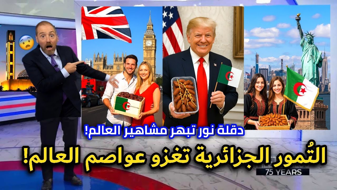 شاهد.. التمور الجزائرية تغزو دول العالم! وإنبهار مشاهير عالميين بجودة دقلة نور الجزائرية!