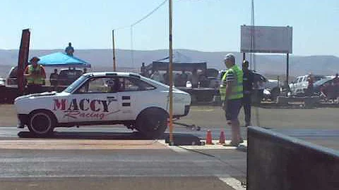 1800cc Toyota 4age Turbo powered Datsun 1200 GX Coupe' runs a 10,2 sec quarter mile