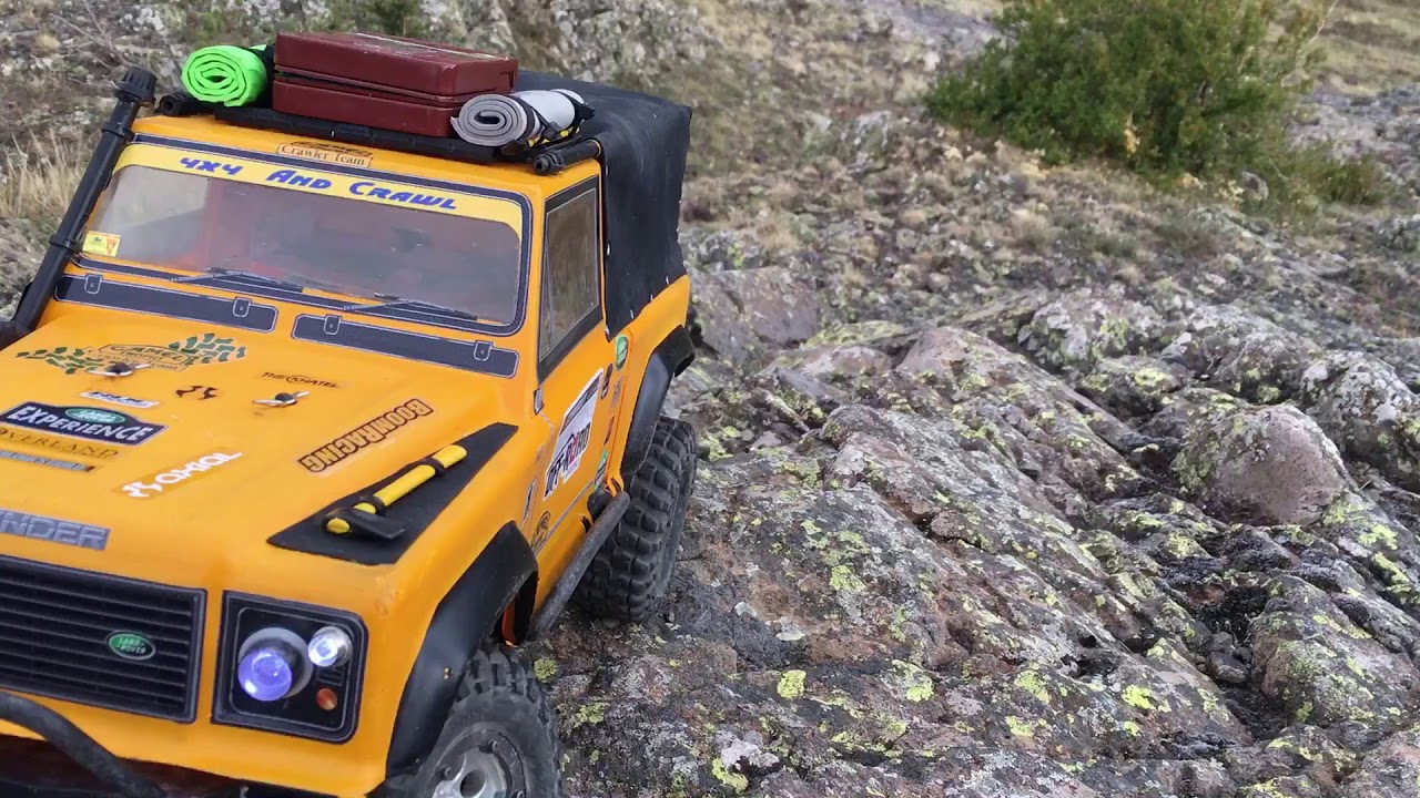 Land rover defender rock crawling expedition new zone!! Axial scx10