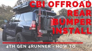 As described, this is a dual swing out rear bumper from cbi offroad.
despite no instructions, features jerry can holder and tire carr...