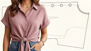 ​​How to Draft a Tie-Front Shirt Pattern | Pattern Making Tutorial