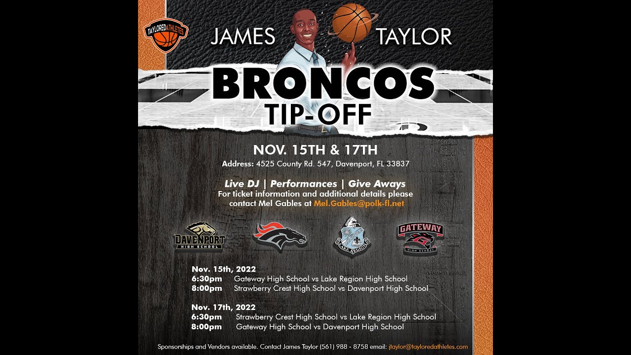 Night 2 of the James Taylor Broncos Tipoff. Davenport Broncos vs Gateway Panthers