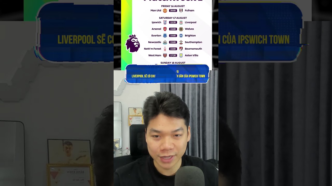 tv hay org hoat hinh Tất tần tật về lịch thi đấu vòng 1 Premier League 2024/2025 | BLV Mai Anh Tài shorts